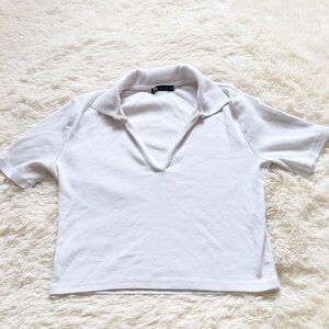 Zara Women's White Short Sleeve Top